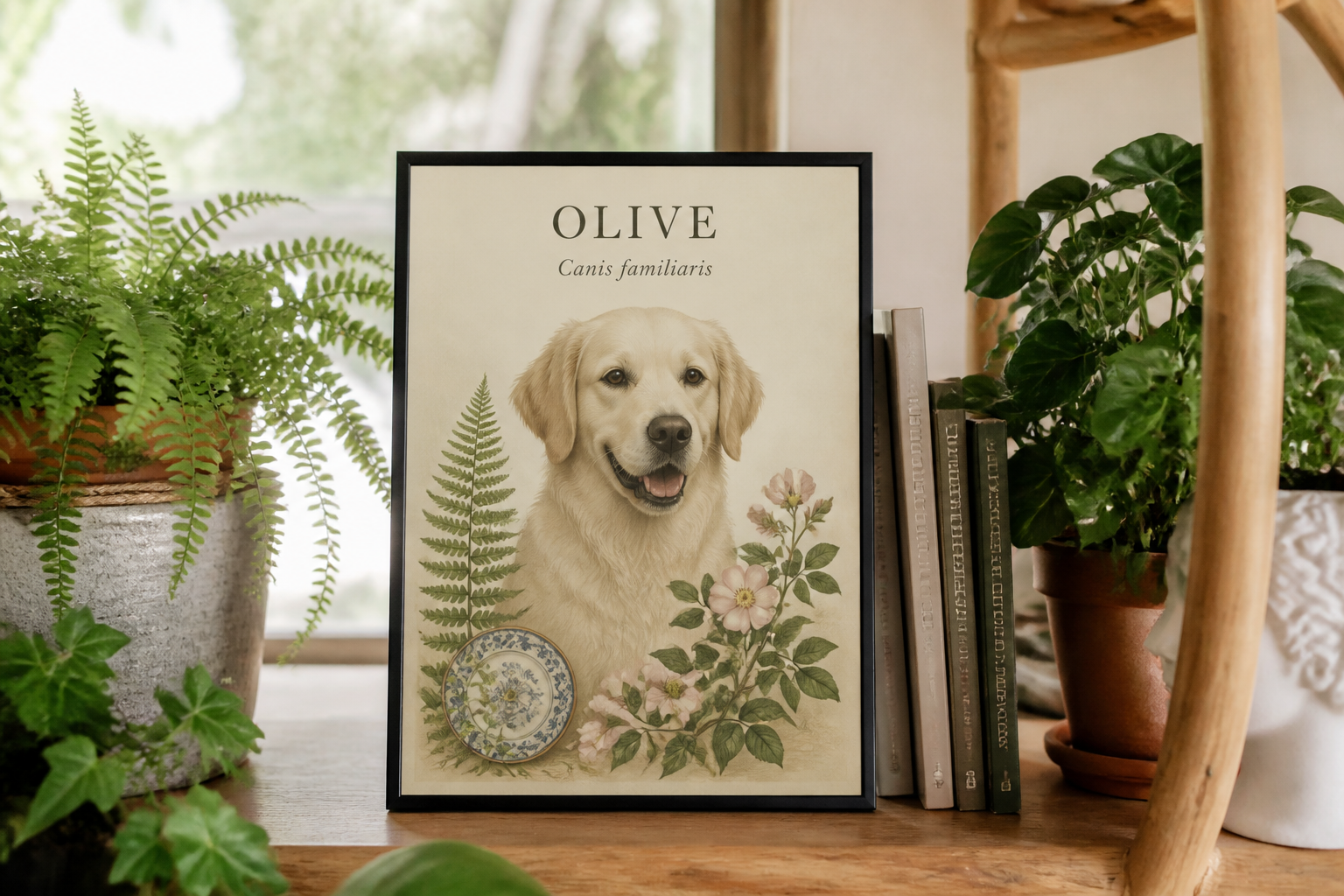 Olive — Botanical, on a plant shelf