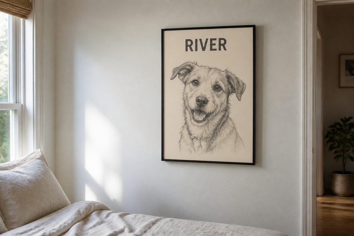 River — Sketch, on a bedroom wall
